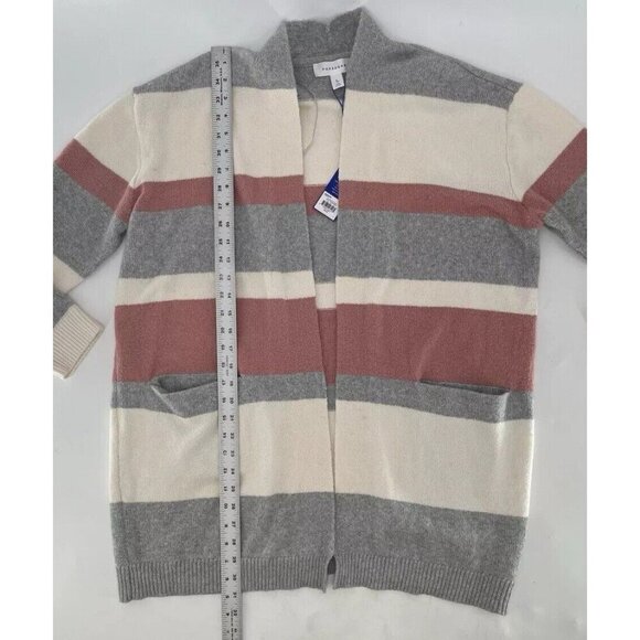 NWT Popsugar Striped Cardigan Sweater Long Sleeve Open Front Pockets Sz L Boho - Picture 7 of 9